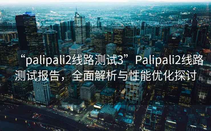“palipali2線(xiàn)路測試3”P(pán)alipali2線(xiàn)路測試報告，全面解析與性能優(yōu)化探討