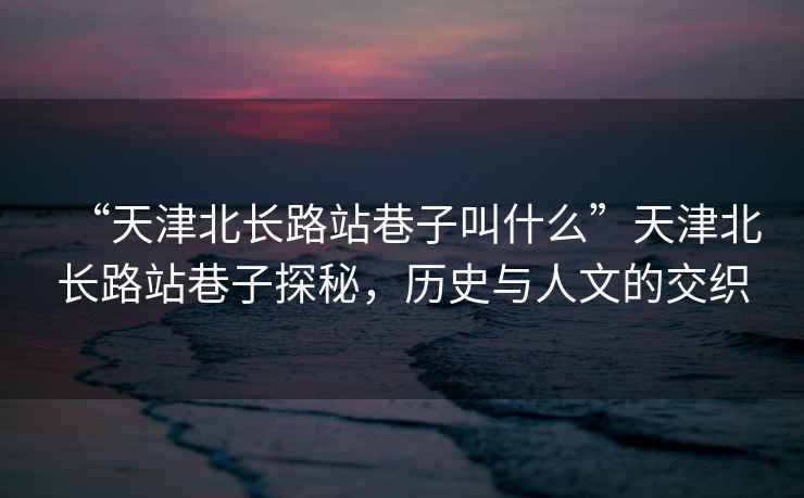 “天津北長(cháng)路站巷子叫什么”天津北長(cháng)路站巷子探秘，歷史與人文的交織