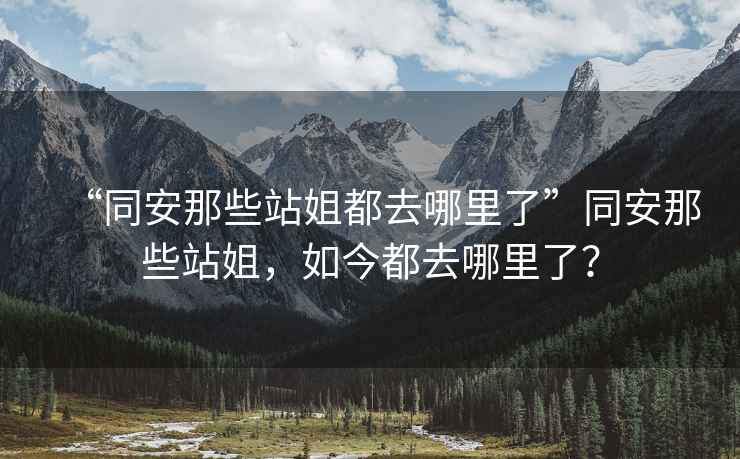 “同安那些站姐都去哪里了”同安那些站姐，如今都去哪里了？