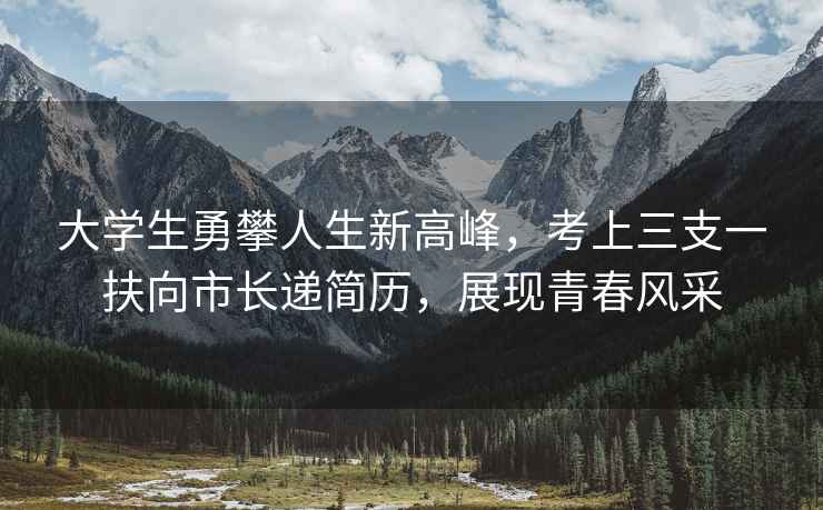 大學(xué)生勇攀人生新高峰，考上三支一扶向市長(cháng)遞簡(jiǎn)歷，展現青春風(fēng)采