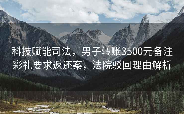 科技賦能司法，男子轉賬3500元備注彩禮要求返還案，法院駁回理由解析