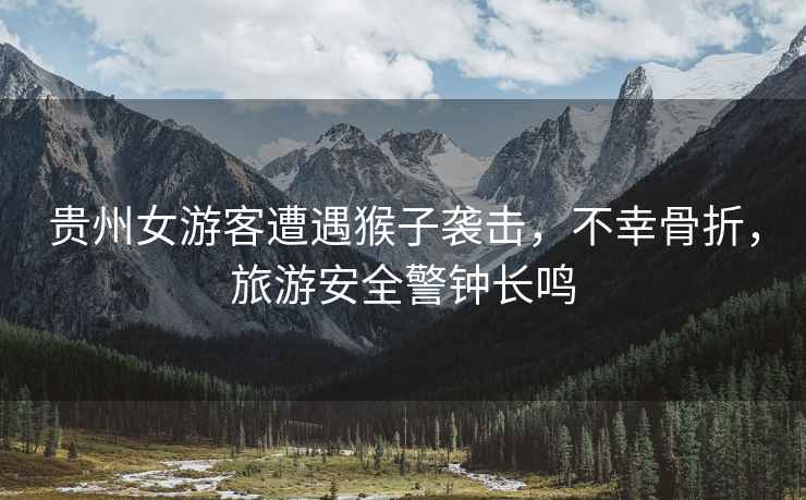 貴州女游客遭遇猴子襲擊，不幸骨折，旅游安全警鐘長(cháng)鳴
