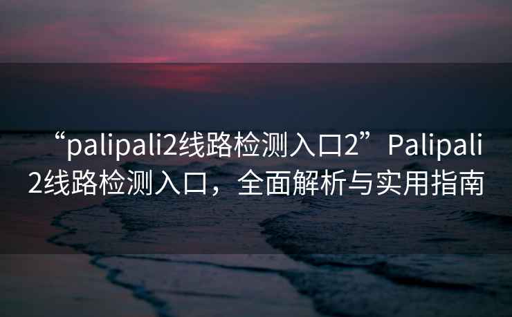 “palipali2線(xiàn)路檢測入口2”P(pán)alipali 2線(xiàn)路檢測入口，全面解析與實(shí)用指南
