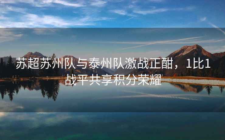 蘇超蘇州隊與泰州隊激戰正酣，1比1戰平共享積分榮耀