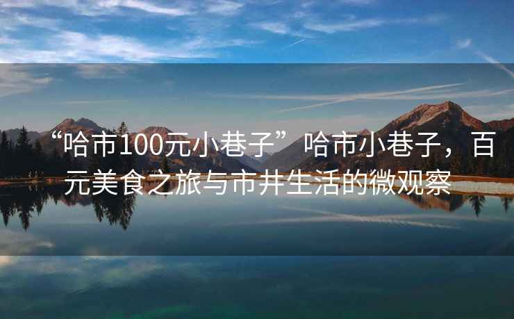 “哈市100元小巷子”哈市小巷子，百元美食之旅與市井生活的微觀(guān)察