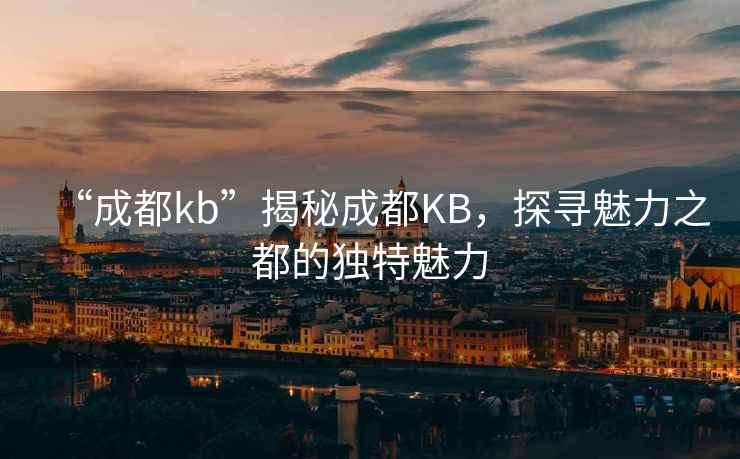 “成都kb”揭秘成都KB，探尋魅力之都的獨特魅力