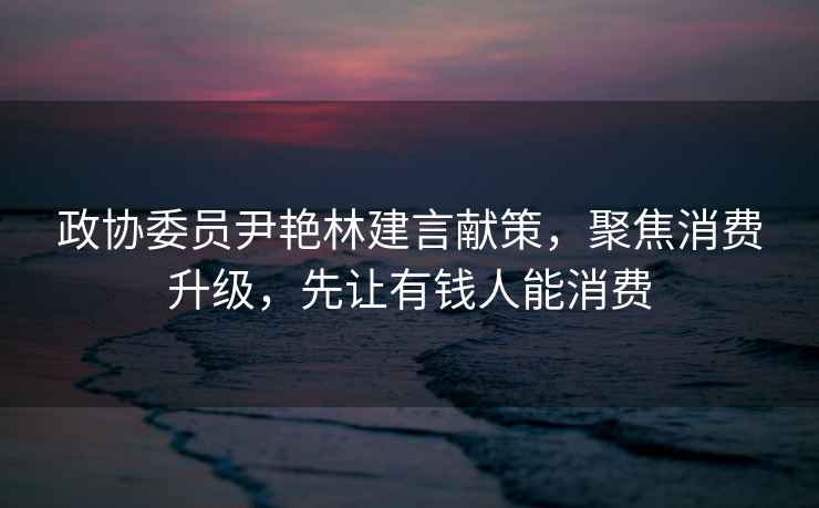 政協(xié)委員尹艷林建言獻策，聚焦消費升級，先讓有錢(qián)人能消費