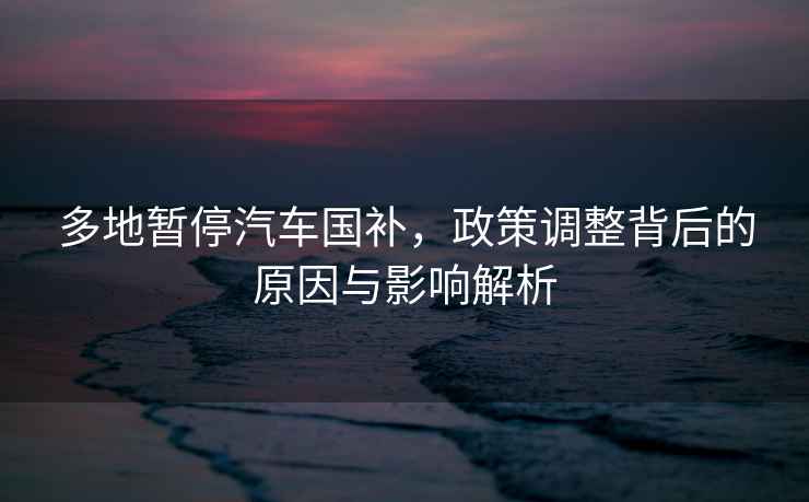 多地暫停汽車(chē)國補，政策調整背后的原因與影響解析