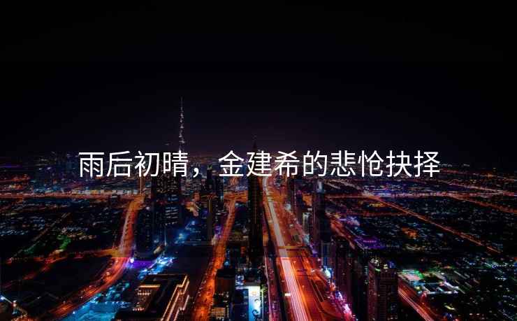 雨后初晴，金建希的悲愴抉擇