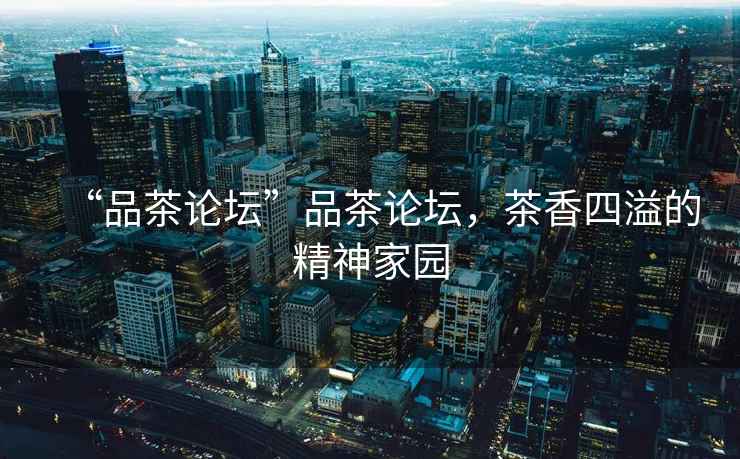 “品茶論壇”品茶論壇，茶香四溢的精神家園
