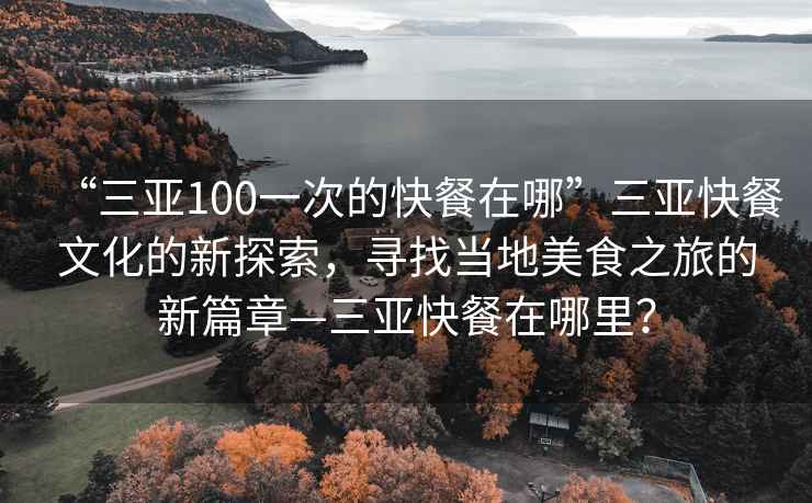“三亞100一次的快餐在哪”三亞快餐文化的新探索，尋找當地美食之旅的新篇章—三亞快餐在哪里？