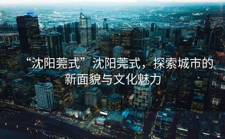 “沈陽(yáng)莞式”沈陽(yáng)莞式，探索城市的新面貌與文化魅力