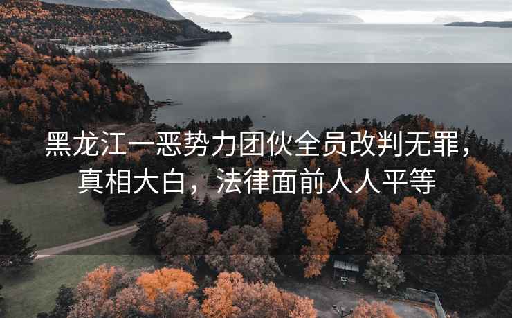 黑龍江一惡勢力團伙全員改判無(wú)罪，真相大白，法律面前人人平等
