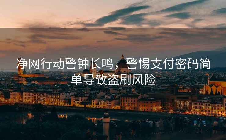 凈網(wǎng)行動(dòng)警鐘長(cháng)鳴，警惕支付密碼簡(jiǎn)單導致盜刷風(fēng)險