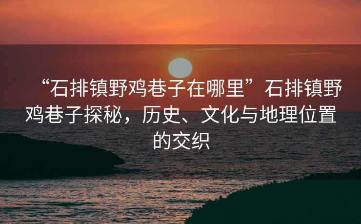“石排鎮野雞巷子在哪里”石排鎮野雞巷子探秘，歷史、文化與地理位置的交織