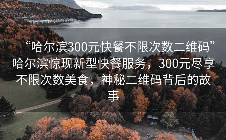 “哈爾濱300元快餐不限次數二維碼”哈爾濱驚現新型快餐服務(wù)，300元盡享不限次數美食，神秘二維碼背后的故事