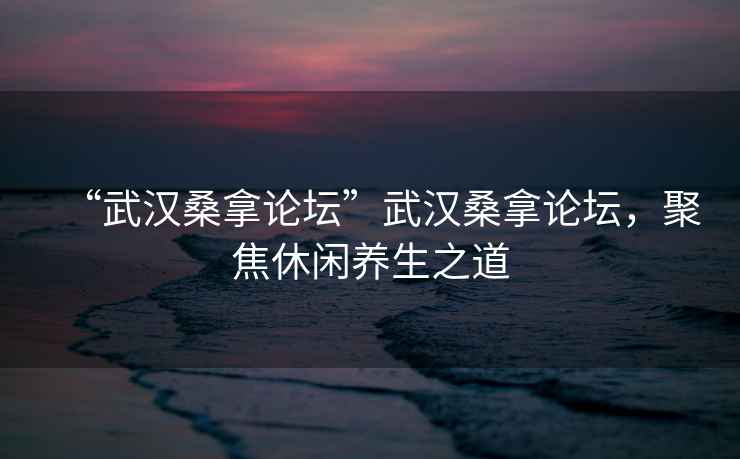 “武漢桑拿論壇”武漢桑拿論壇，聚焦休閑養生之道