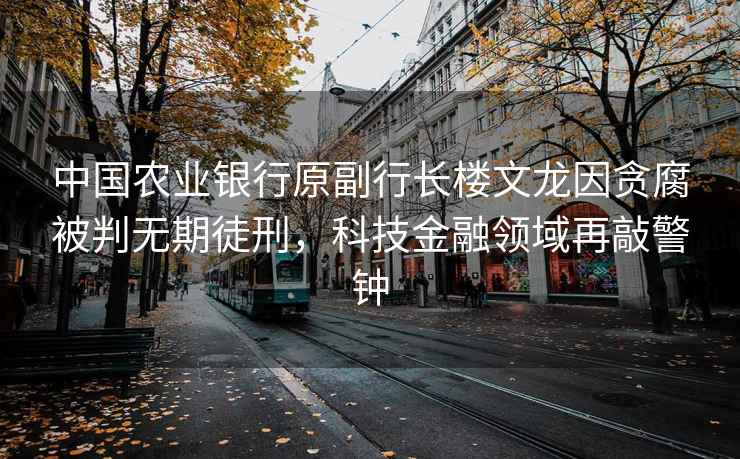 中國農業(yè)銀行原副行長(cháng)樓文龍因貪腐被判無(wú)期徒刑，科技金融領(lǐng)域再敲警鐘