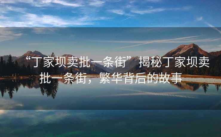 “丁家壩賣(mài)批一條街”揭秘丁家壩賣(mài)批一條街，繁華背后的故事