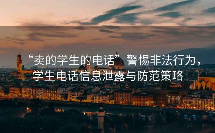 “賣(mài)的學(xué)生的電話(huà)”警惕非法行為，學(xué)生電話(huà)信息泄露與防范策略