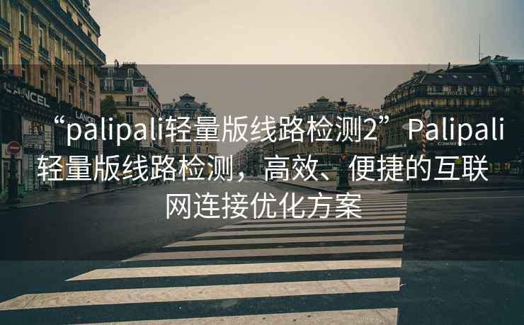 “palipali輕量版線(xiàn)路檢測2”P(pán)alipali輕量版線(xiàn)路檢測，高效、便捷的互聯(lián)網(wǎng)連接優(yōu)化方案
