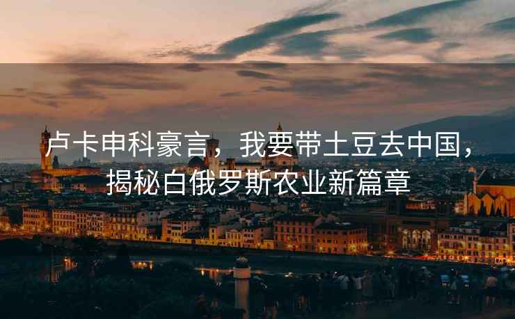 盧卡申科豪言，我要帶土豆去中國，揭秘白俄羅斯農業(yè)新篇章