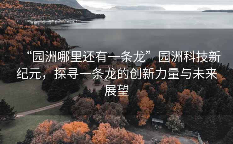 “園洲哪里還有一條龍”園洲科技新紀元，探尋一條龍的創(chuàng  )新力量與未來(lái)展望