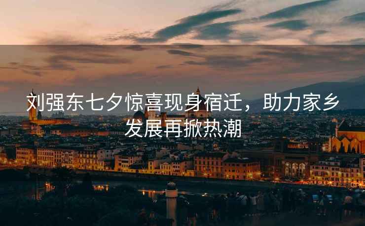 劉強東七夕驚喜現身宿遷，助力家鄉發(fā)展再掀熱潮